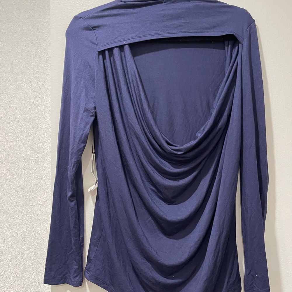 Navy Blue Turtleneck Long Sleeve‎  stevie Top - Picture 2 of 4